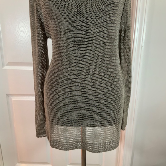 Soft Surroundings Brown Seaside Open Weave Beach Sweater Size Medium - Picture 3 of 7